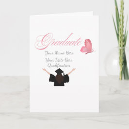 Cartão Presente Personalizado Rosa para Graduada, Nome Cu