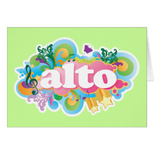 Cartão Presente retro do coro do cantor do alto da