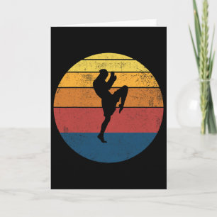 Cartão Presente Retro Vintage Muay Thai Kickboxing