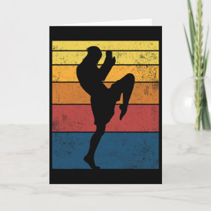 Cartão Presente Retro Vintage Muay Thai Kickboxing _1