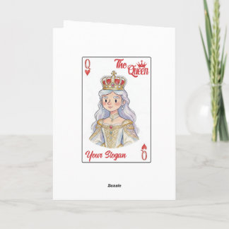 Cartão Presente Romântico Carta de Baralho A Rainha