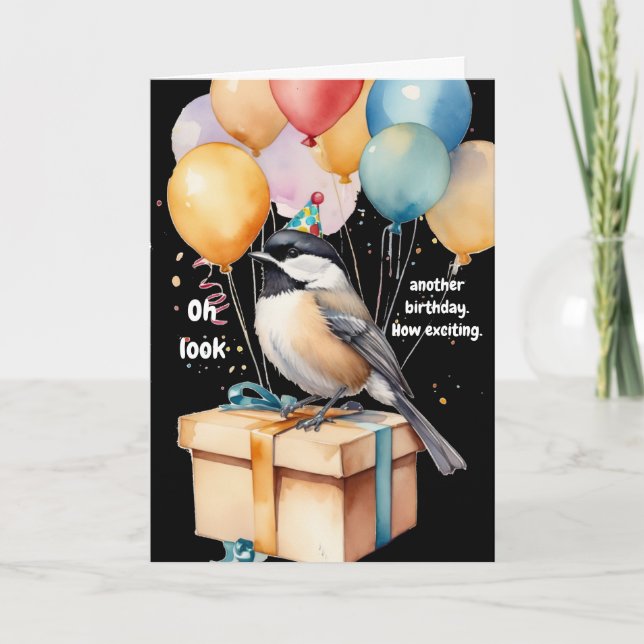 Cartão Presente Sarcástico de Humor de Aniversário de Fra (Frente)