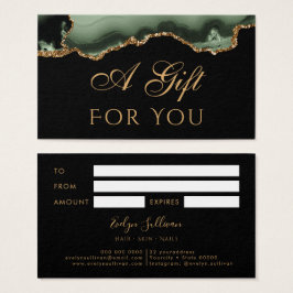 Cartão-presente verde-sábado e gago-ouro