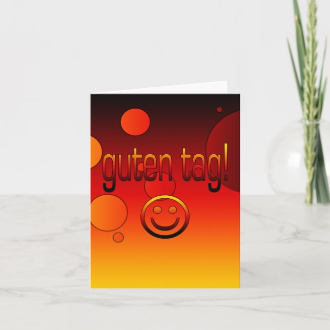 Cartão Presentes Alemães: Rosto Alô / Guten Tag (Frente)