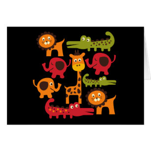 Cartão Presentes bonitos do impressão dos animais do