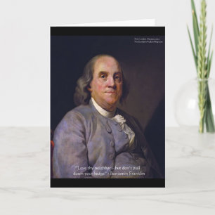 Cartão Presentes com a Citação de Ben Franklin "Ama o Teu