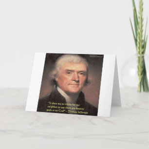 Cartão Presentes com a Citação de Thomas Jefferson "Relig
