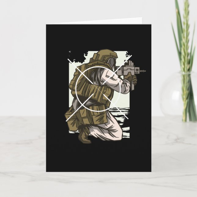 Cartão   Presentes da Airsoft & Paintball para o atirador (Frente)