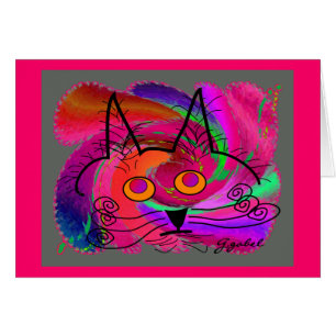 Cartão Presentes da arte abstracta dos amantes do gato