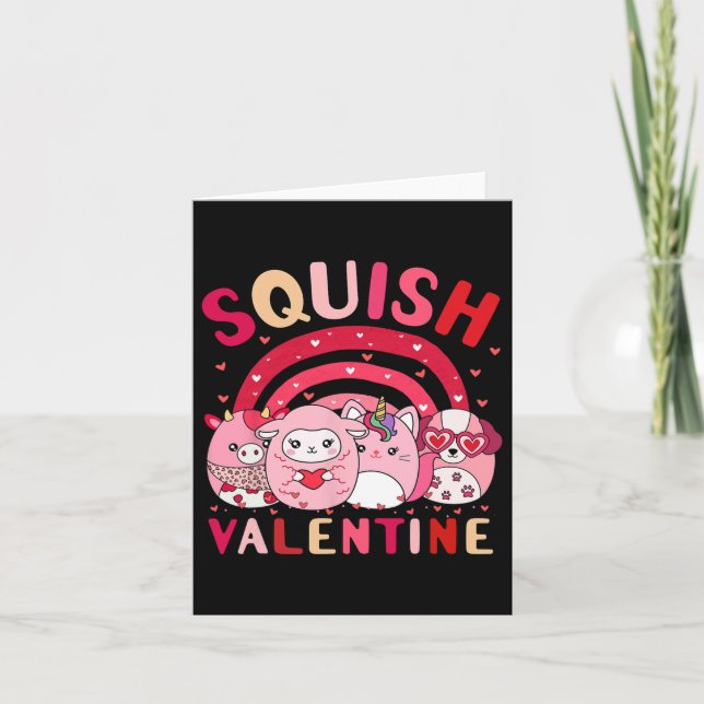 Cartão Presentes da Equipe Squish Valentine Fofos Para Cr (Frente)