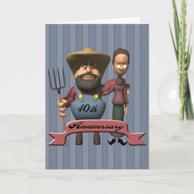 Cartão Presentes de 40º Aniversário de Casamento (Frente)