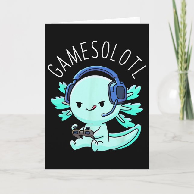 Cartão Presentes de anime para jogadores de Axolotl Kawai (Frente)