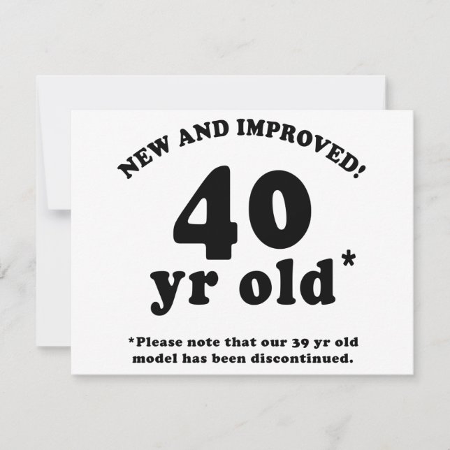 Cartão Presentes de aniversário de 40 anos (Frente)