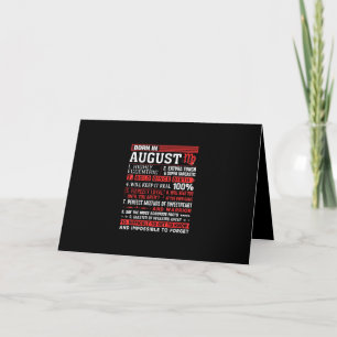 Cartão Presentes de Aniversário de Agosto - Nascido em Ag