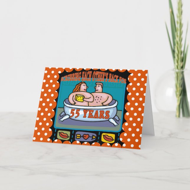 Cartão Presentes de Aniversário de Casamento de 55 Anos (Frente)