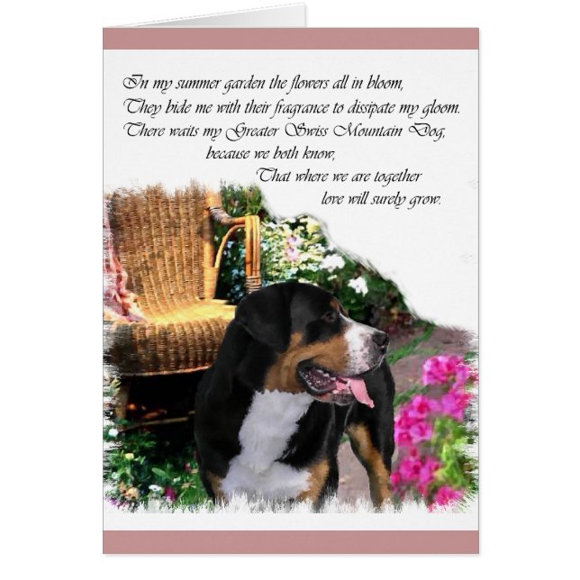 Cartão Presentes de Arte para Cachorros na Grande Suíça (Frente)