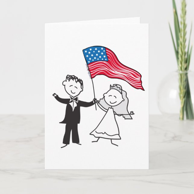 Cartão Presentes de casamento de 4 de julho (Frente)