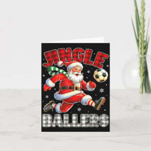Cartão Presentes de Futebol do Papai Noel Jingle Ballers