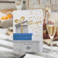 Presentes de logotipo Cinzas Boxes Feliz aniversár
