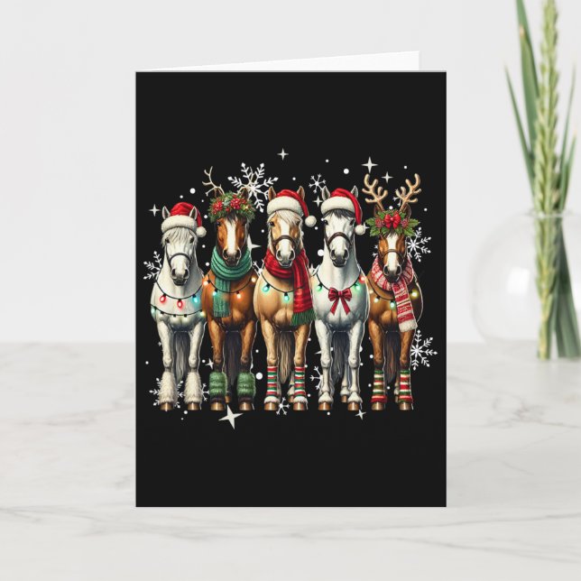 Cartão Presentes De Natal De Cavalo Para Amantes De Caval (Frente)