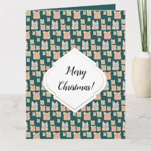 Cartão Presentes de Natal Personalizados Fofos Vintage