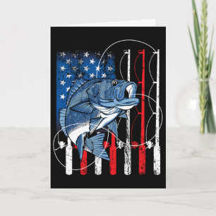 Cartão Presentes de Pescador Byss Bandeira Americana Vint