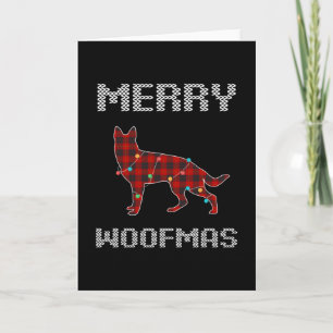 Cartão presentes de woofmas de feliz german shepherd