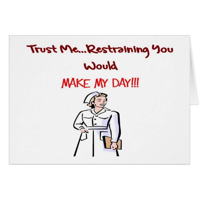 Cartão Presentes divertidos da enfermeira (Frente Horizontal)