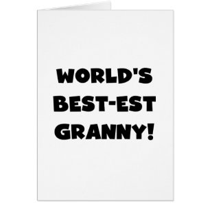 Cartão Presentes do camiseta do texto do preto da avó do