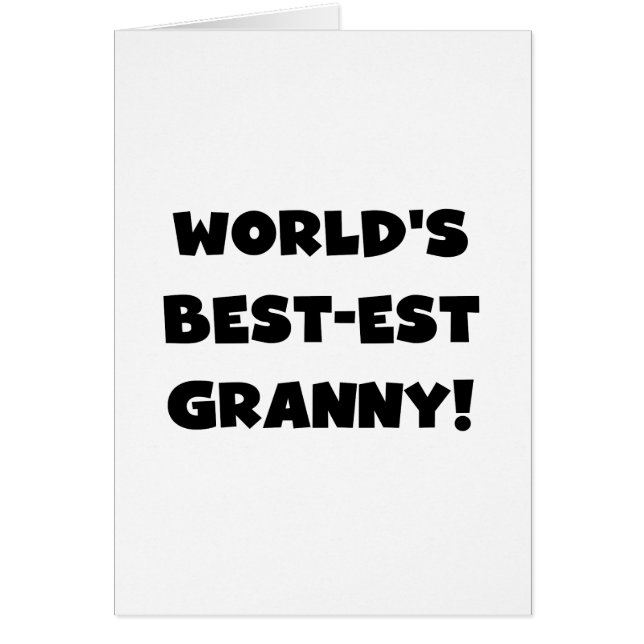 Cartão Presentes do camiseta do texto do preto da avó do (Frente)