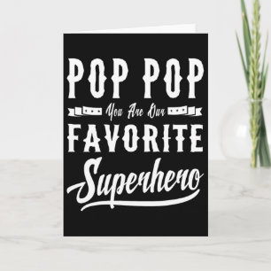 Cartão Presentes do Dia dos Pais Super-Herói Pop Pop Papa