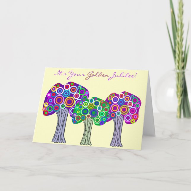 Cartão Presentes do Ouro das freiras Jubilee 50º aniversá (Frente)