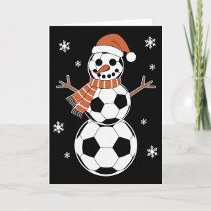 Cartão Presentes engraçados de Natal de futebol como home