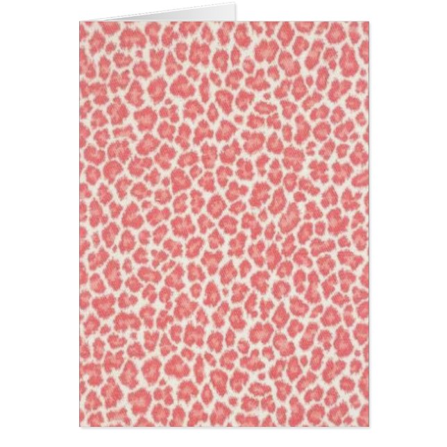 Cartão Presentes impressos do Leopardo rosa e creme (Frente)