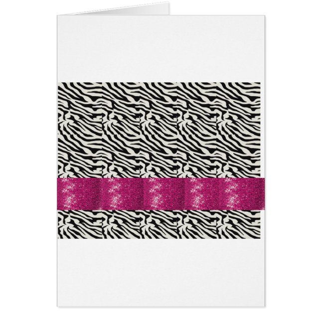 Cartão Presentes listrados da zebra bonito do rosa da (Frente)