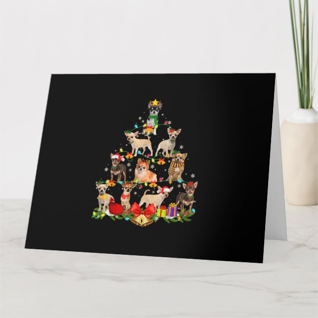 Cartão Presentes para Amantes de Cachorro Luz de Natal Ár (Frente)