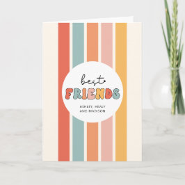 Cartão Presentes Personalizados de Melhores Amigas Retrô 