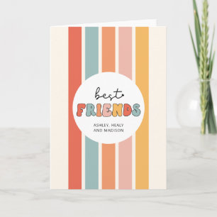 Cartão Presentes Personalizados de Melhores Amigas Retrô