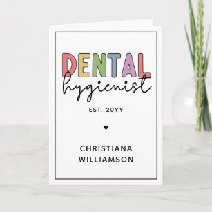 Cartão Presentes RDH de Higienista Dental de Nome Persona