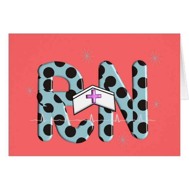 Cartão Presentes "RN " da enfermeira diplomada (Frente Horizontal)