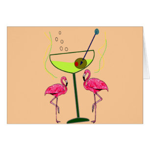 Cartão Presentes tropicais da arte do flamingo