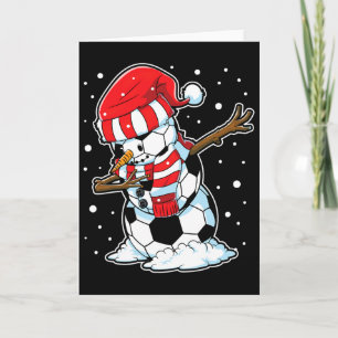 Cartão Presépio de Futebol Natal Boneco de Neve Dabbing B