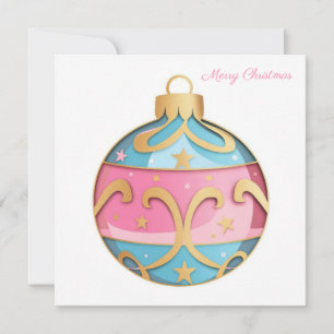Cartão Presépio festivo e elegante Olá de Natal Bola