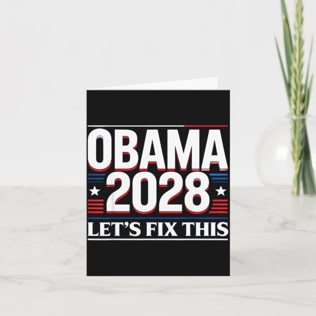 Cartão President Barack Obama 2028 Rtrait Patriotic Democ (Frente)