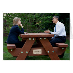 Cartão Presidente Barack Obama e Hillary Clinton
