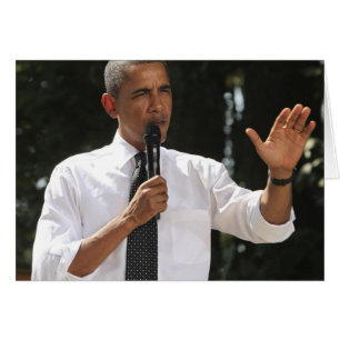 Cartão Presidente Barack responde a perguntas sobre