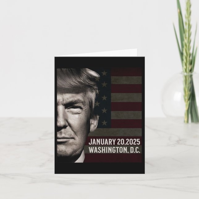 Cartão Presidente Donald Trump 2025 Data de posse (Frente)