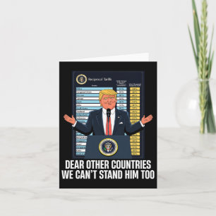 Cartão Presidente Donald Trump 2025 Tarifa que não podemo