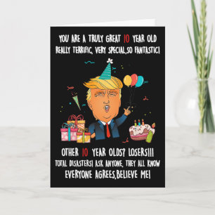 Cartão Presidente Donald Trump Engraçado 10º Aniversário