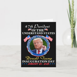 Cartão Presidente Donald Trump Inauguração Dia 2025